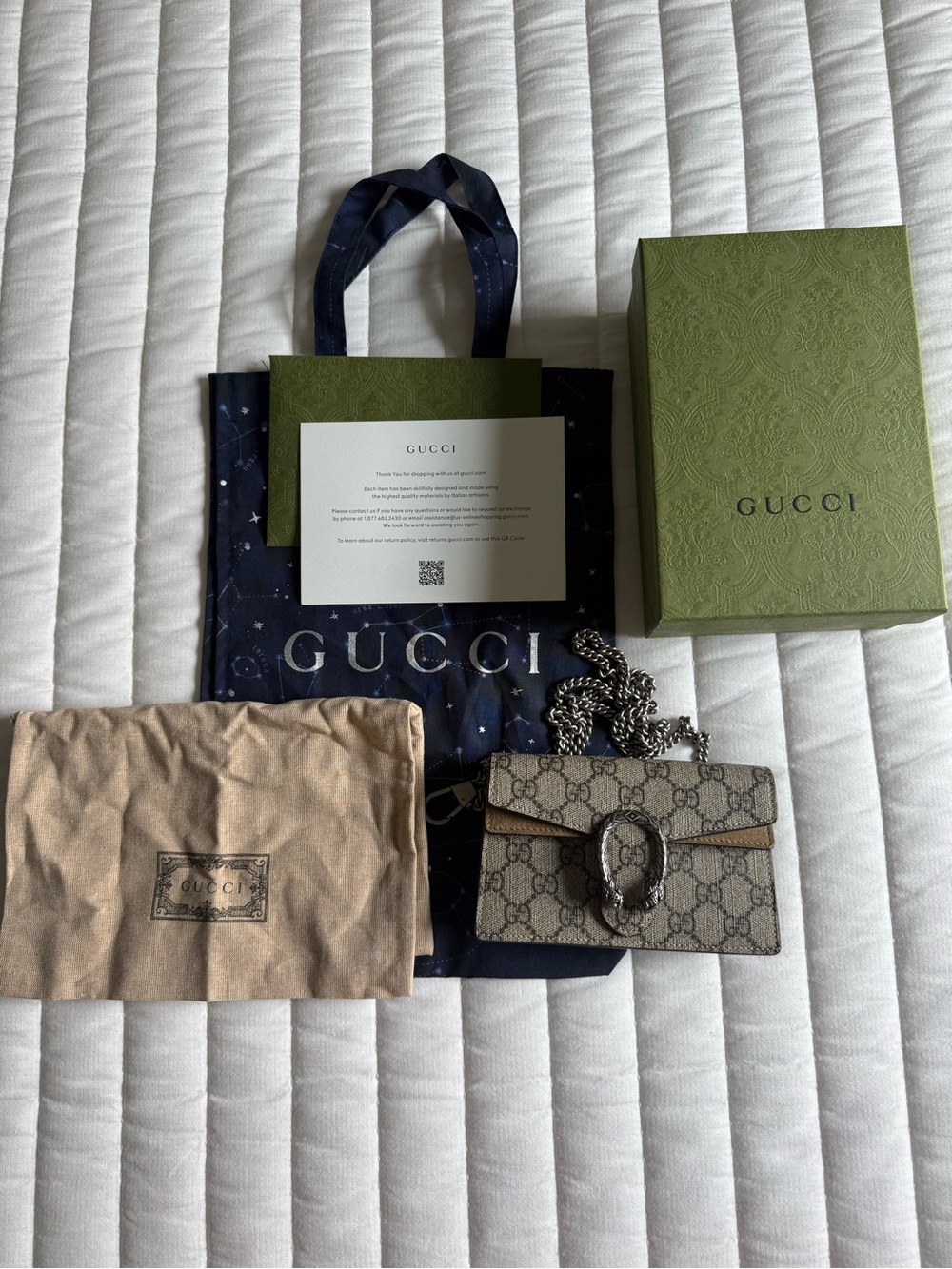 Gucci Beige Monogram Dionysus mini Crossbody with Silver Hardware - Picture 2 of 8